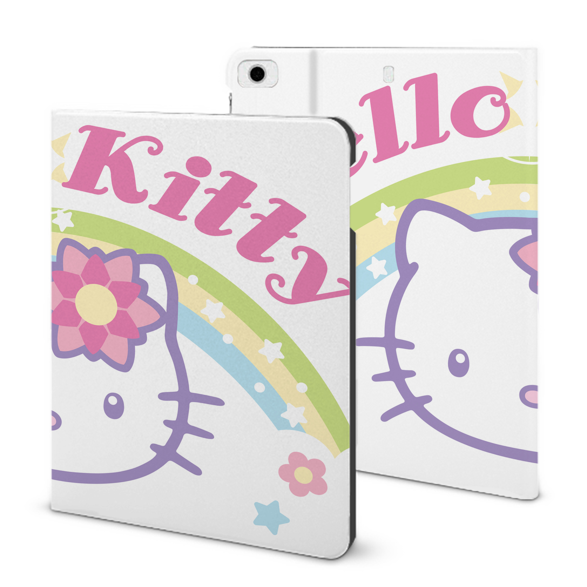 （画像用） Hello Kitty ハローキティ IPad ケース ブック型 PUレザー TPU 耐衝撃 軽量 薄型 ペン収納なし 全面保護 IPad 各モデル対応
